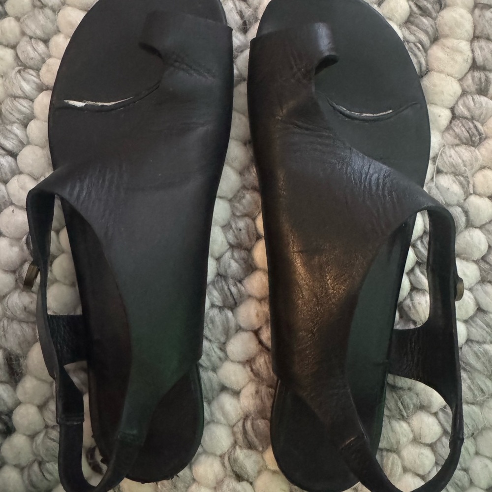 Balenciaga Black Leather Sandals